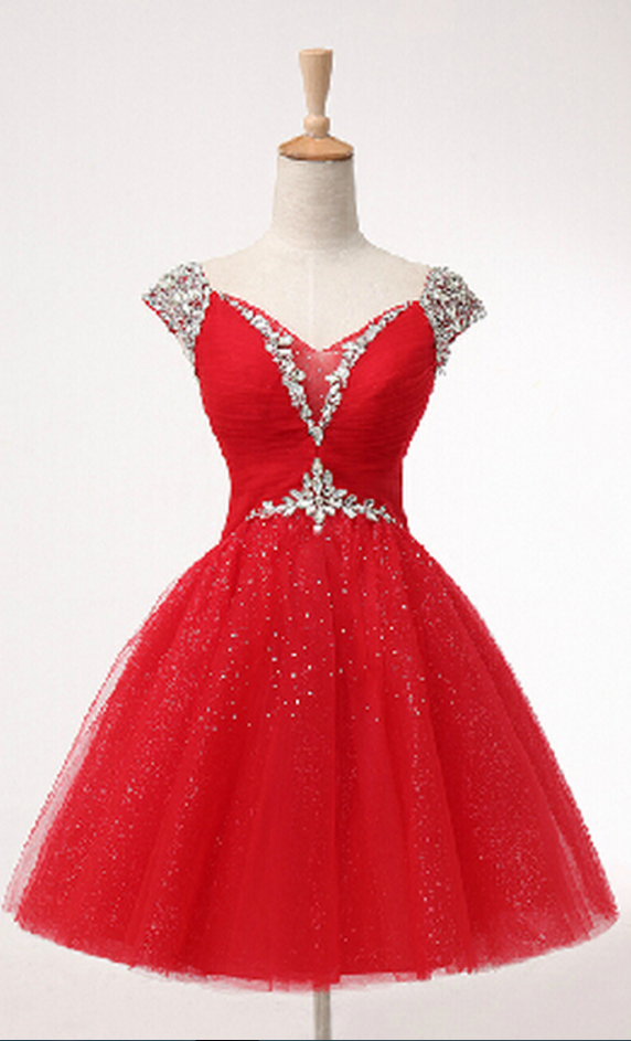 Lovely Short Ball Gown Sweetheart Prom Dress With Beadings, Ball Gown ...