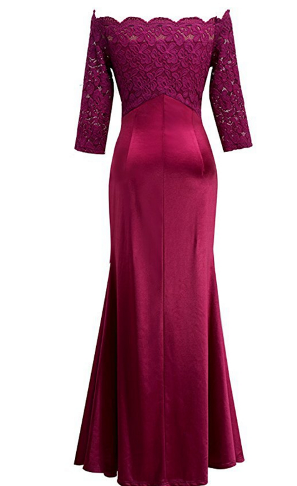 Women Use Purple Autumn Beautiful Long Dress, Evening Long Lace Evening ...