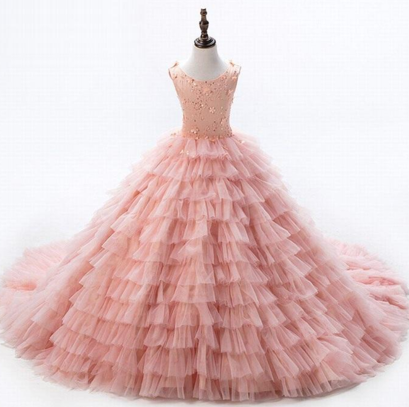 Baby Peach Pageant Dresses For Girls Glitz Flower Girl Dresses