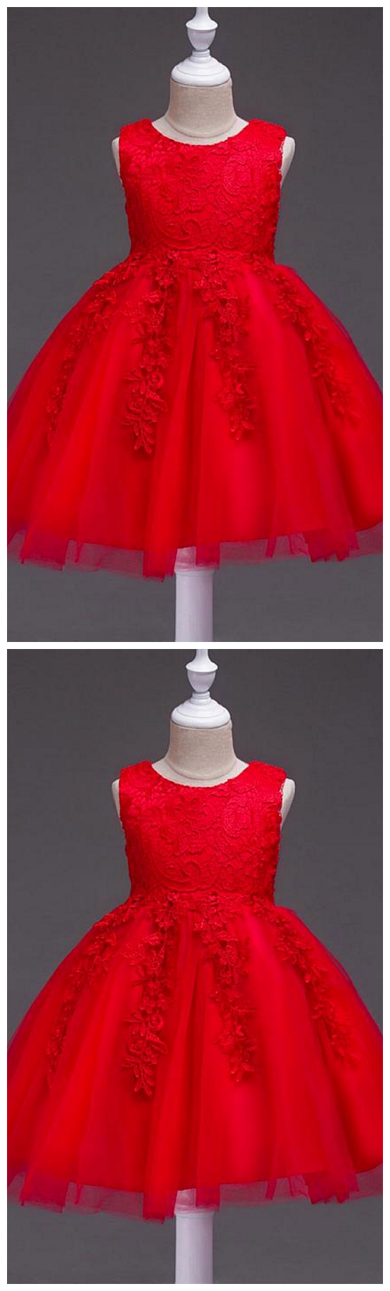 Beautiful Satin Tulle A-Line Flower Girl Dress with Beadings and Sleeveless Jewel main image 0