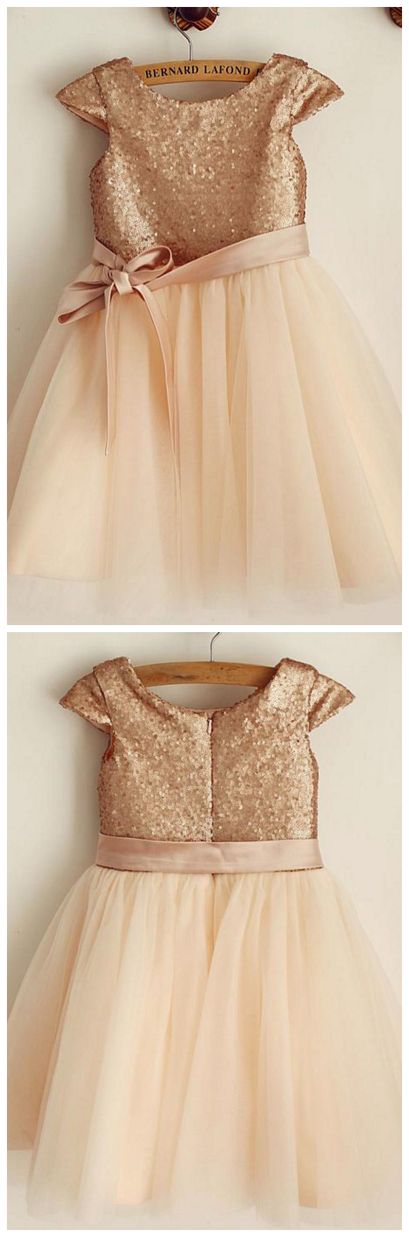 Lovely Boat Neck Flutter Sleeves A-Line Flower Girl Dress main image 0