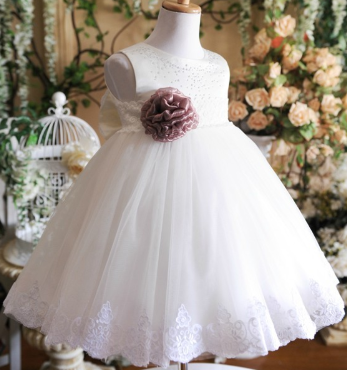 Fashion Tea Length Flower Girl Dresses Children Birthday Dress Lace ...