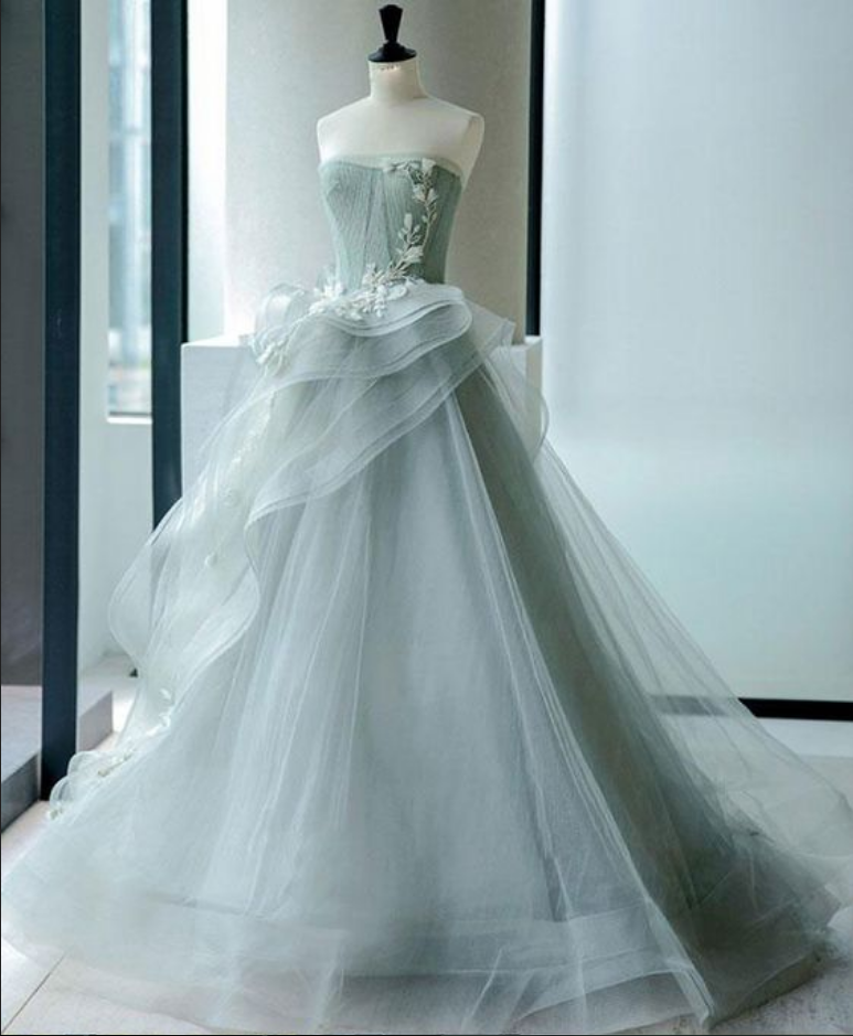 Custom made tulle lace long prom dress, evening dress  S4461