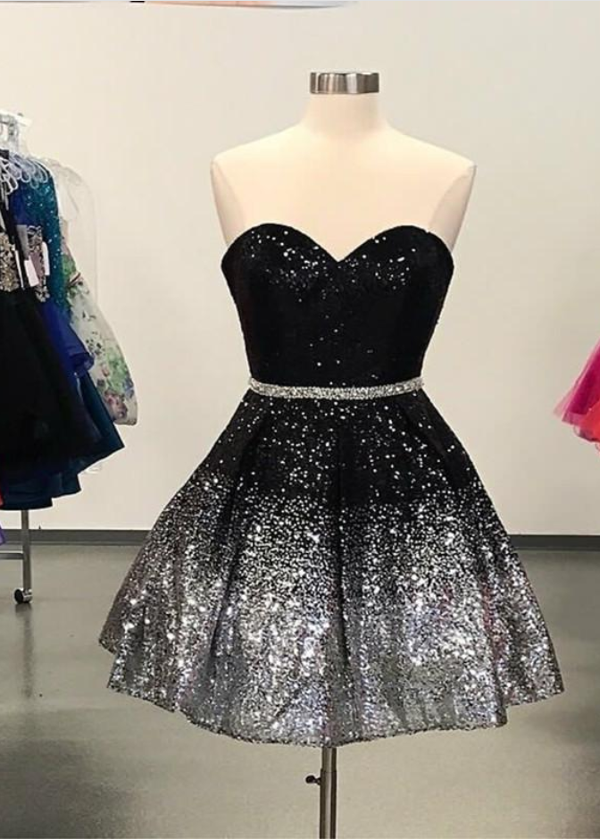 Sweetheart Shiny Sequins Homecoming Dress Party Dress Short Y133 main image 1