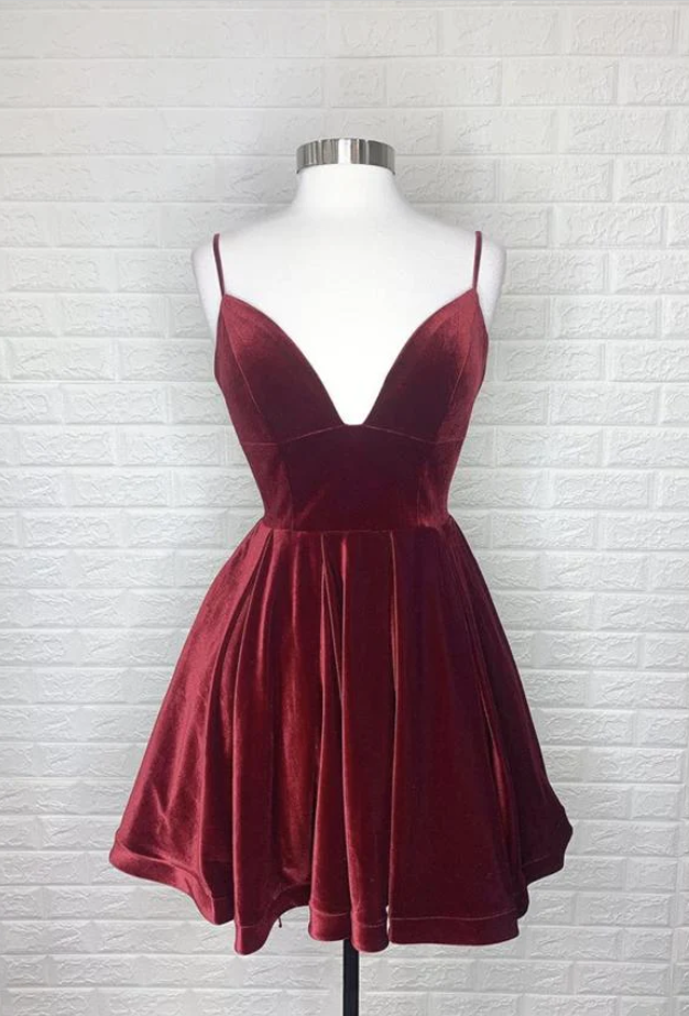 Homecoming Dresses Velvet Short Prom Dress Party Dress on Luulla