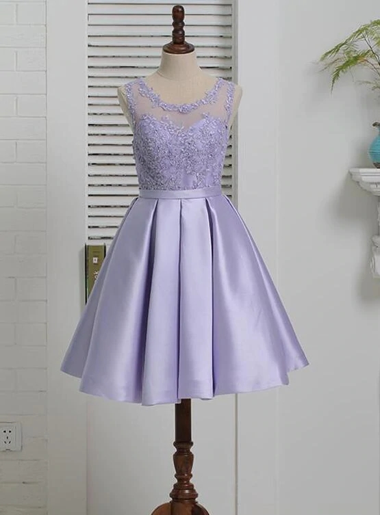 Lavender Tight Mini Semi Formal Dress Short Backless Prom Dress