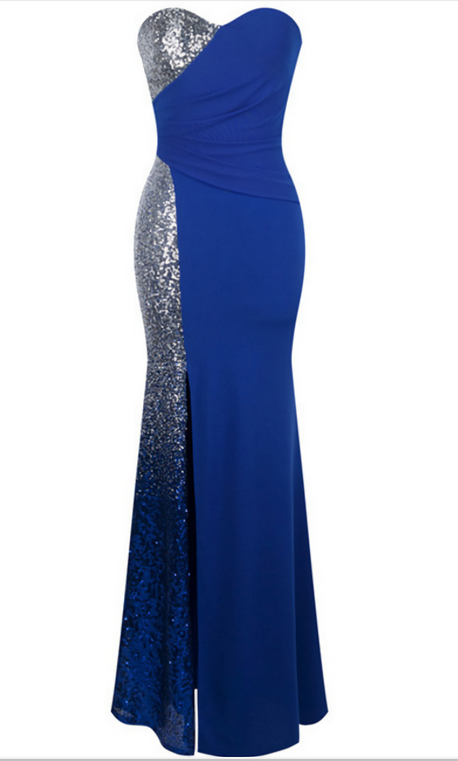 Elegant Strapless Sweetheart Gradient Sequin Formal Prom Dress