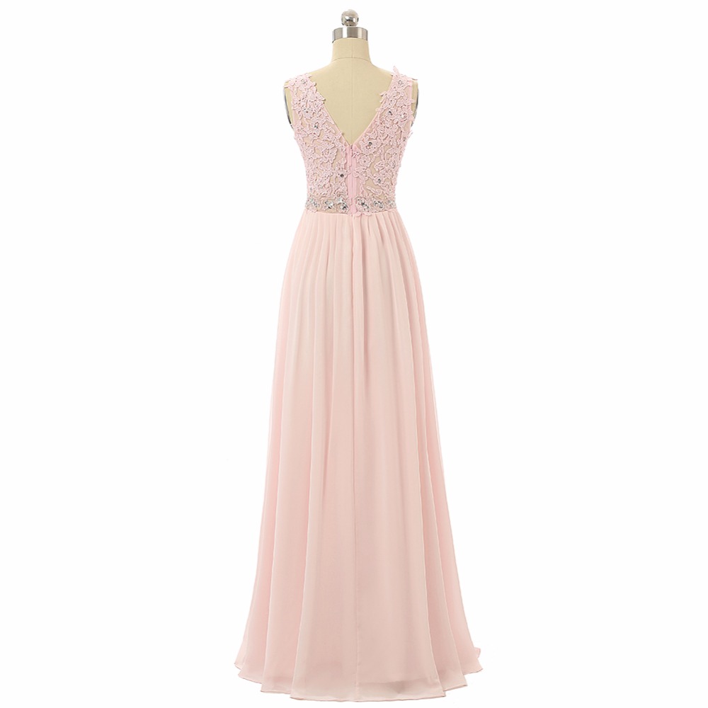 Sexy A Line High Neckline Long Sleeves Chiffon Long Prom Dress C810