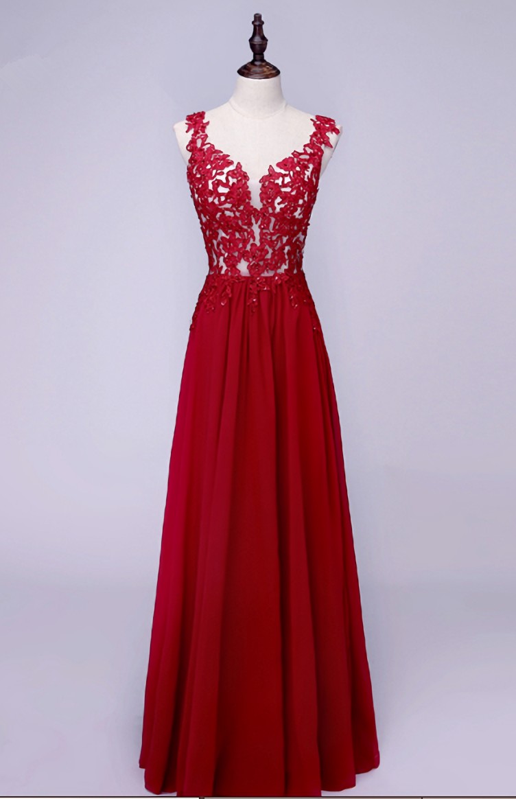 Elegant Sexy Chiffon ALine Formal Prom Dress, Beautiful Long Prom