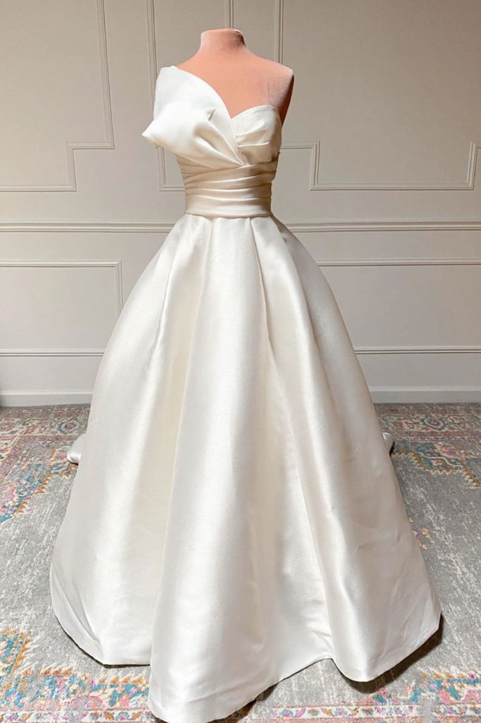 Elegant Satin Formal Prom Dress, Beautiful Long Prom Dress, Banquet ...