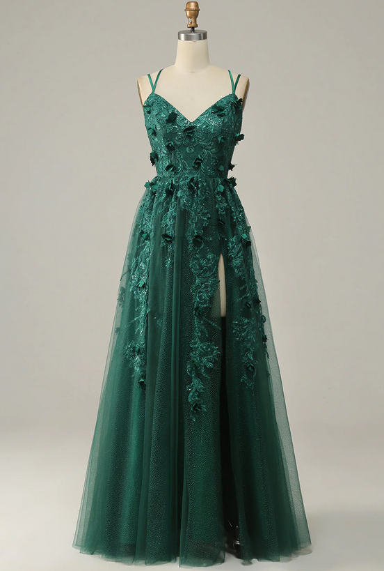Elegant A-Line Tulle Formal Prom Dress, Beautiful Long Prom Dress ...
