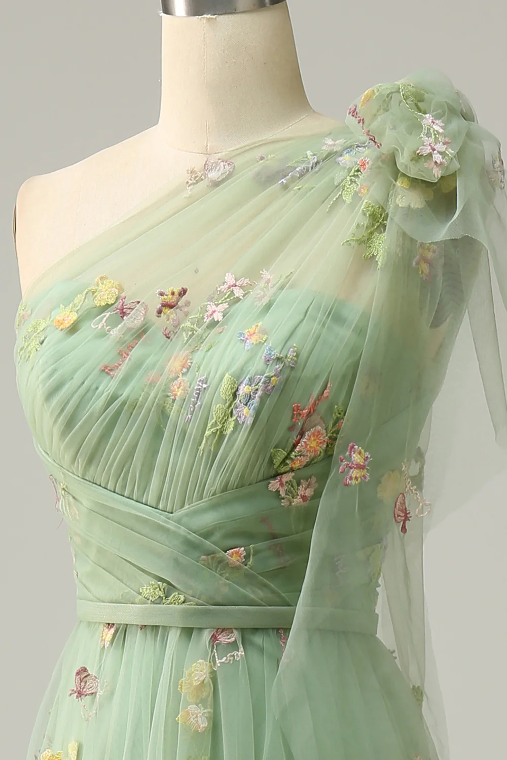 Green One Shoulder Backless Beading Long Prom Dress Evening Party Dress,DP1082