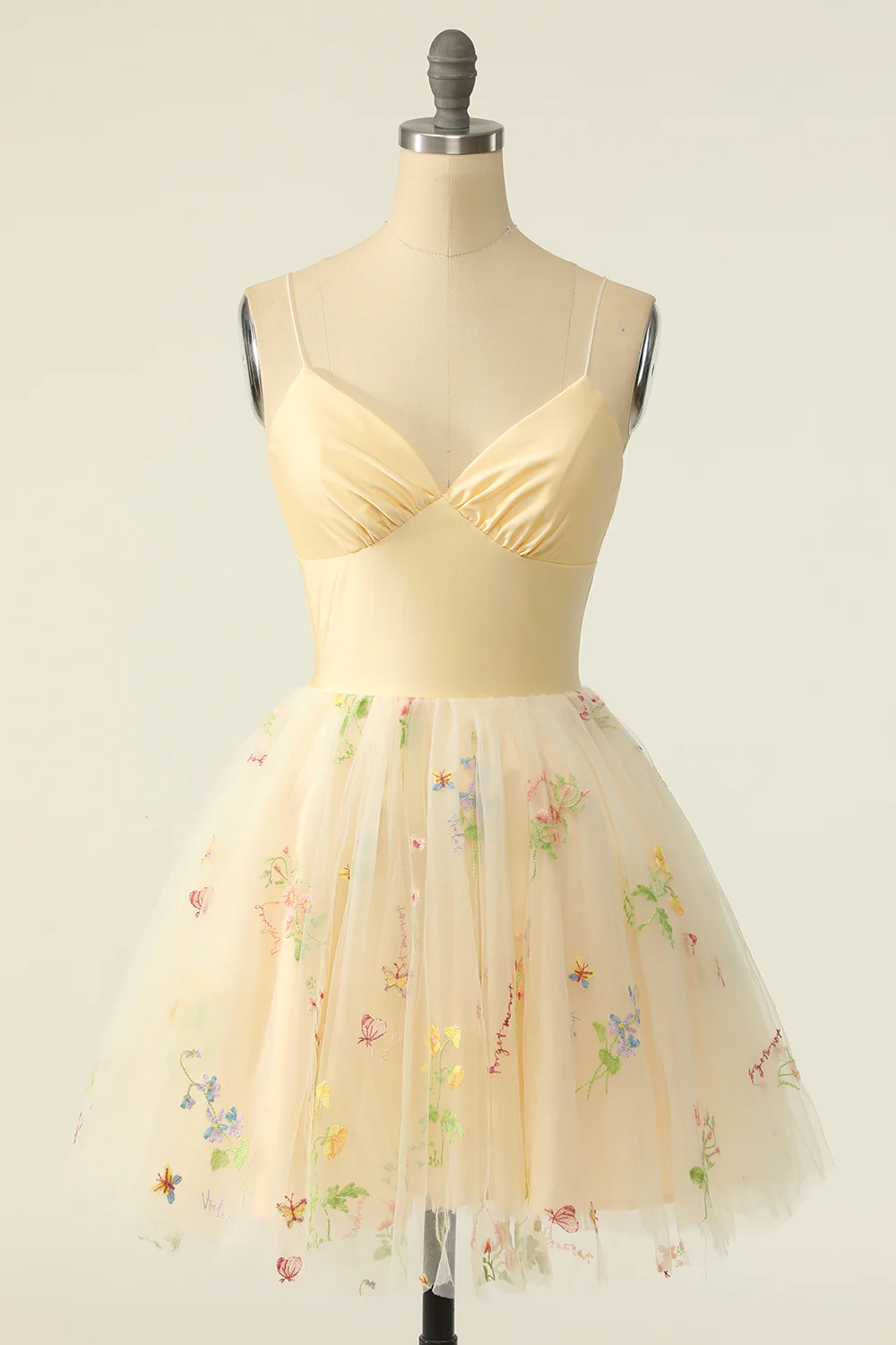 Cute A-Line Spaghetti Straps Fuchsia Tulle Homecoming Dress VK23091805