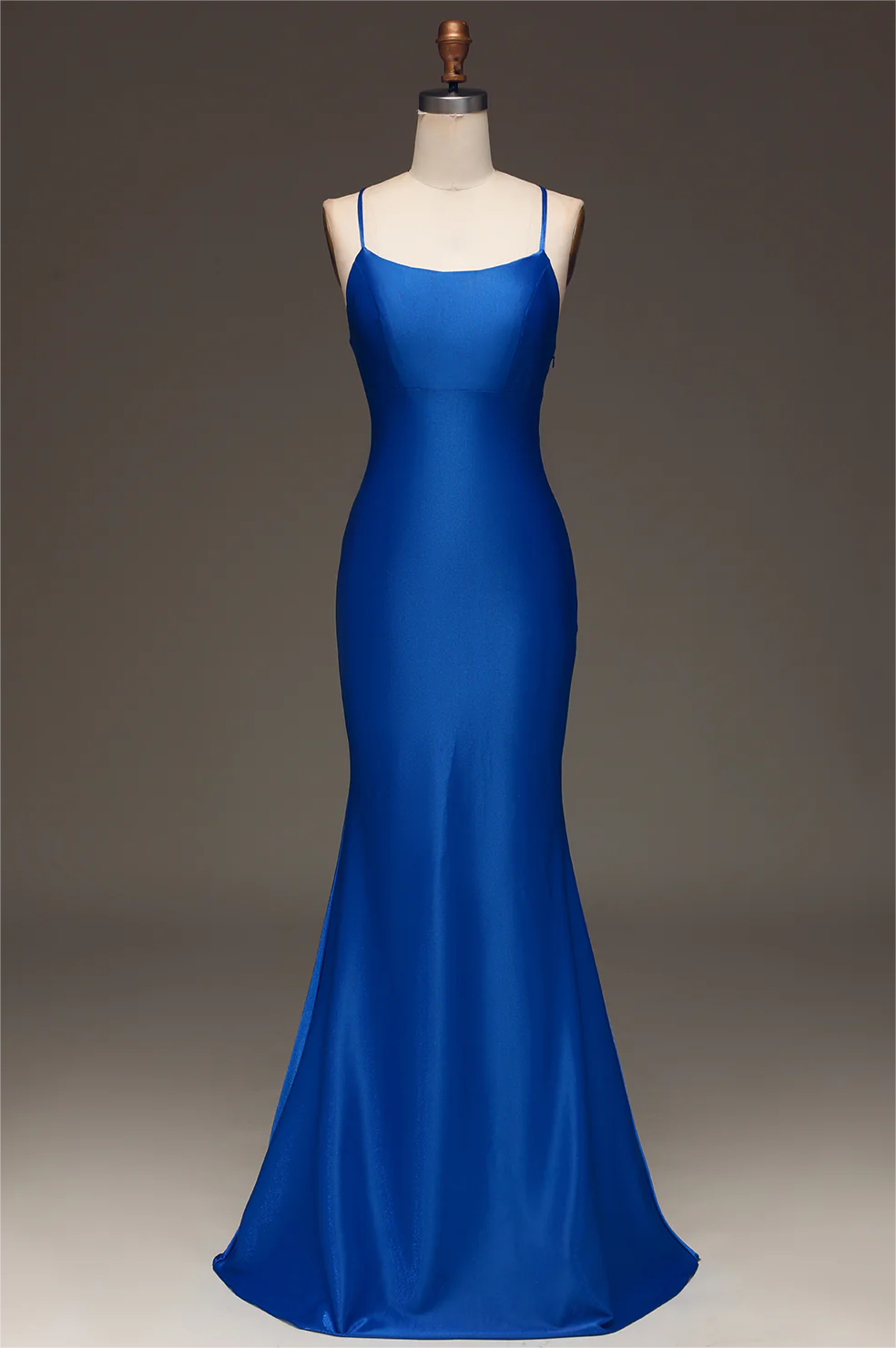 Royal Blue Long Mermaid Satin Prom Dresses main image 0