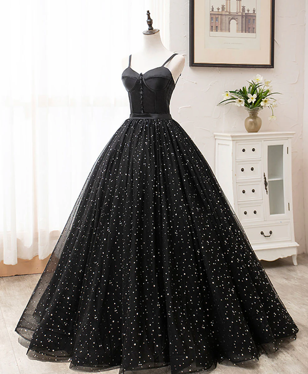 Trendy Black Sweetheart Long Prom Gowns SREAL158 main image 1