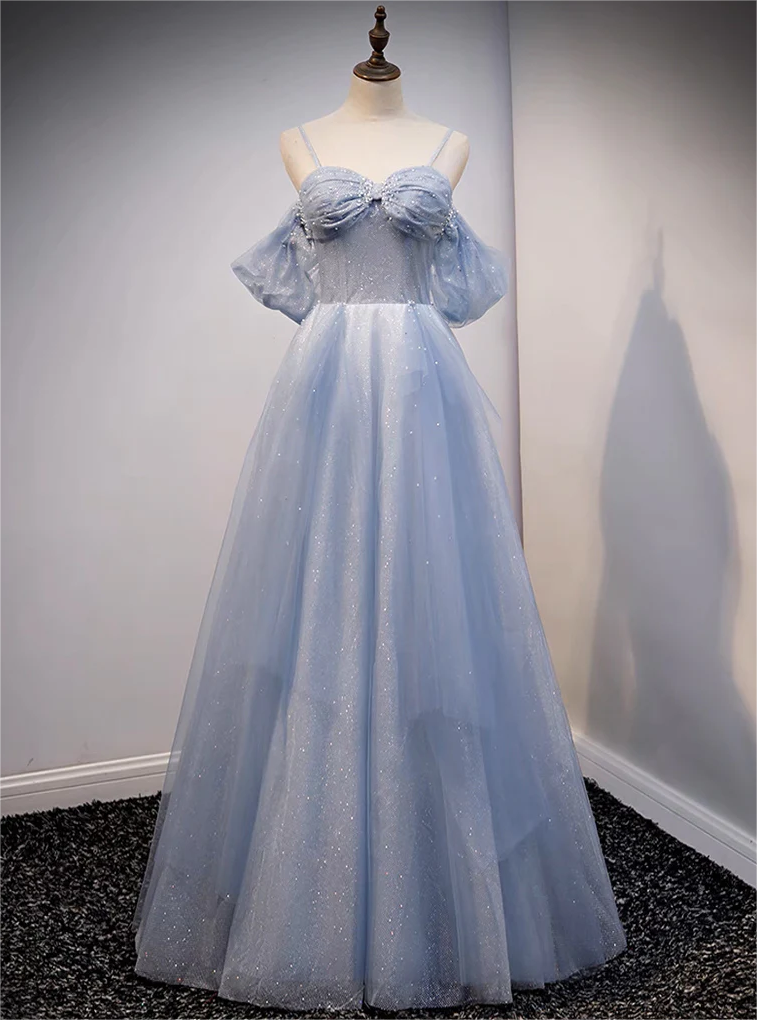 corset dress with tulle Ellen Midi Light Blue Beach Bridesmaid Shown Color:Black US-stock-29-10