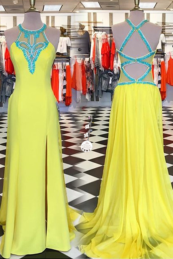 Yellow Prom Dress Couple, Party Dress Inspiration Formal Dresses For Teens, Evening Dresses Store main image 1